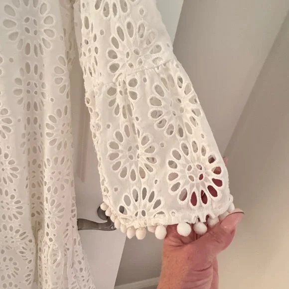 Size S Lilly Pulitzer cotton bekah dress white Elegant White Eyelet Dress - Picture 8 of 12